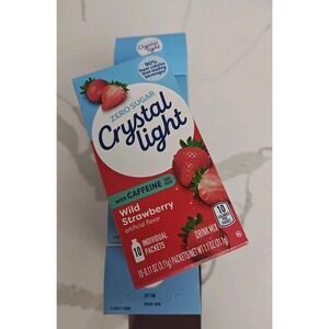 Crystal Light On The Go Energy Caffeine Wild Strawberry Mix 10 Packs x 6 Boxes